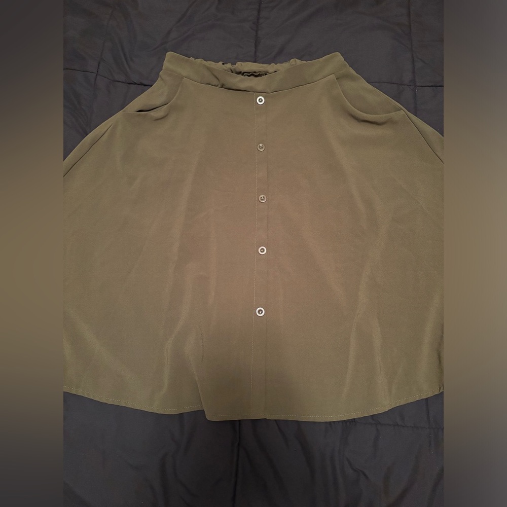 Army green skirt